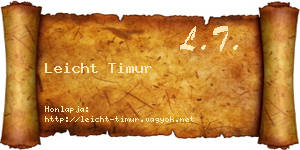 Leicht Timur névjegykártya